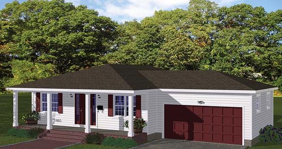 Ranch House Plan 40630 with 3 Beds, 2 Baths, 2 Car Garage Elevation