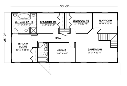 Colonial, Southern, Traditional House Plan 40634 with 5 Beds, 4 Baths Second Level Plan