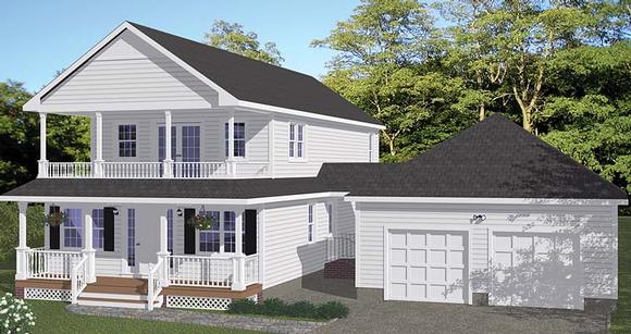 Country, Southern, Traditional House Plan 40636 with 5 Beds, 3 Baths, 2 Car Garage Elevation