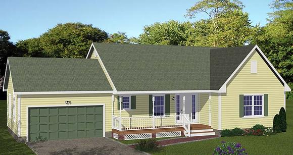 Ranch, Traditional House Plan 40642 with 3 Beds, 2 Baths, 2 Car Garage Elevation