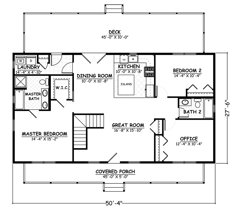 House Plan 40644 - Traditional Style with 1955 Sq Ft, 4 Bed, 3 Ba