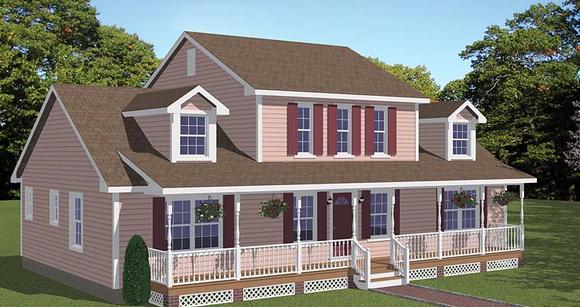 Country, Southern, Traditional House Plan 40644 with 4 Beds, 3 Baths Elevation
