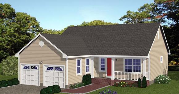 Ranch, Traditional House Plan 40647 with 3 Beds, 2 Baths, 2 Car Garage Elevation