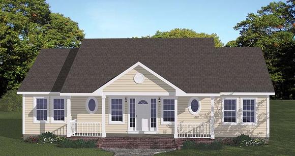 Ranch, Traditional House Plan 40649 with 3 Beds, 2 Baths Elevation