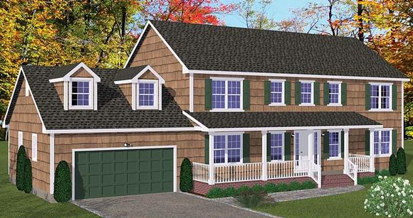 Country, Southern, Traditional House Plan 40650 with 5 Beds, 4 Baths, 2 Car Garage Elevation