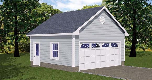 Traditional 1 Car Garage Plan 40654 Elevation