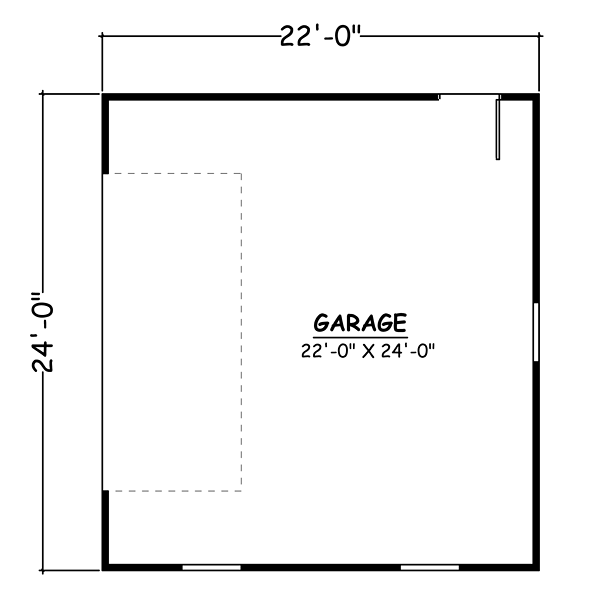 1 Car Garage Plan 40656 Level One