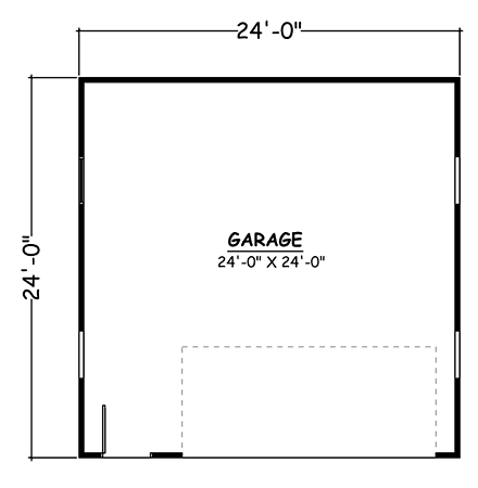 1 Car Garage Plan 40657 First Level Plan
