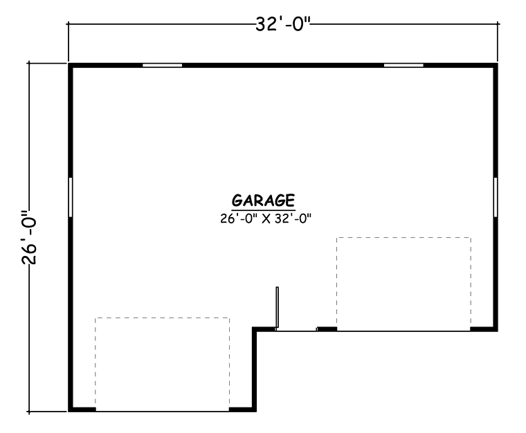 Traditional 2 Car Garage Plan 40658 Level One