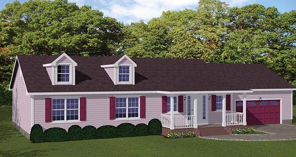 Ranch, Traditional House Plan 40665 with 3 Beds, 3 Baths, 2 Car Garage Elevation