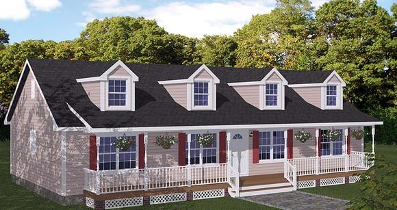 Country, Ranch, Southern House Plan 40666 with 3 Beds, 2 Baths Elevation