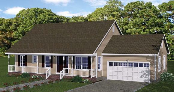 Ranch House Plan 40670 with 3 Beds, 2 Baths, 2 Car Garage Elevation