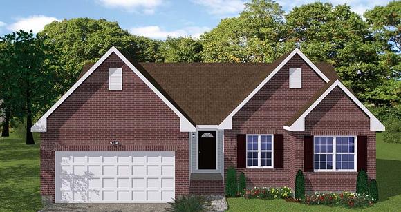 Traditional House Plan 40674 with 3 Beds, 2 Baths, 2 Car Garage Elevation