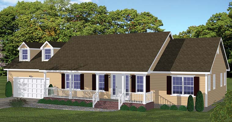 Country, Ranch, Traditional House Plan 40675 with 3 Beds, 2 Baths, 2 Car Garage Elevation