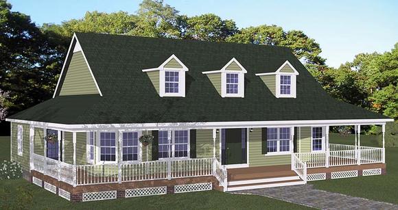 Country, Farmhouse, Southern House Plan 40678 with 3 Beds, 3 Baths Elevation