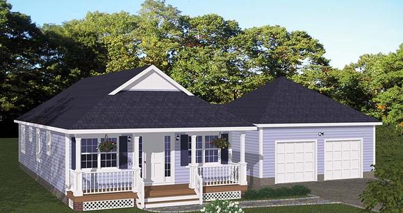 Cottage, Country, Ranch, Traditional House Plan 40681 with 3 Beds, 2 Baths, 2 Car Garage Elevation