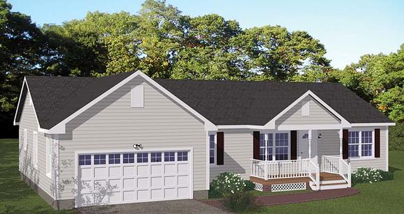 Country, Ranch House Plan 40682 with 3 Beds, 2 Baths, 2 Car Garage Elevation