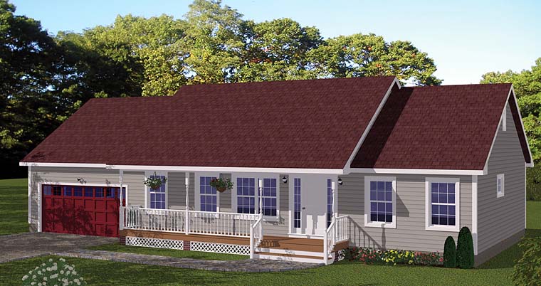 Country, Ranch, Traditional House Plan 40684 with 3 Beds, 2 Baths, 2 Car Garage Elevation