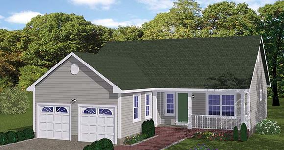 Ranch, Traditional House Plan 40685 with 3 Beds, 2 Baths, 2 Car Garage Elevation