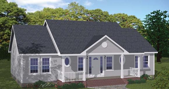 Country, Ranch House Plan 40686 with 3 Beds, 2 Baths Elevation