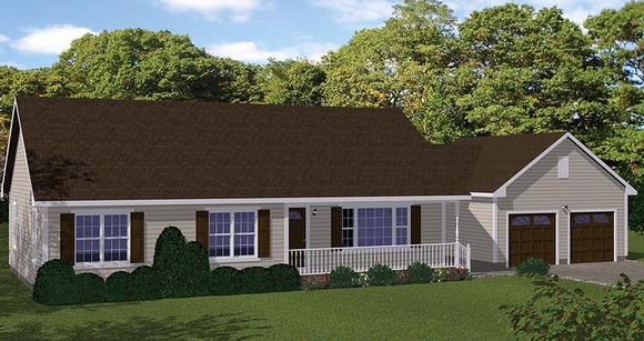 Country, Ranch, Traditional House Plan 40689 with 3 Beds, 1 Baths, 2 Car Garage Elevation