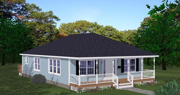 Cottage House Plan 40698 with 3 Beds, 1 Baths Elevation