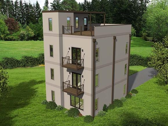 Contemporary, Modern House Plan 40800 with 2 Beds, 3 Baths, 2 Car Garage Elevation