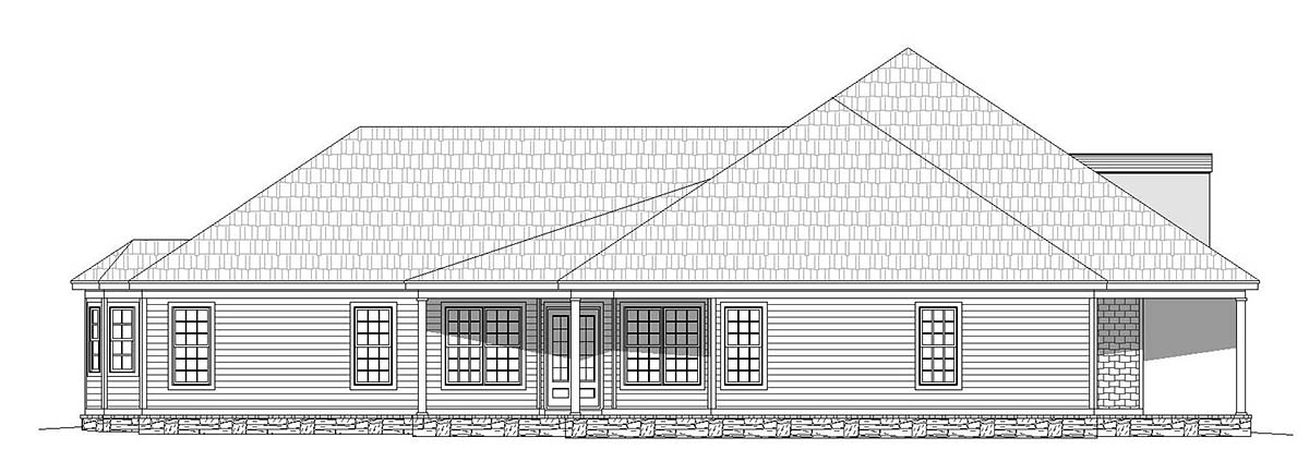 Country, Farmhouse, Ranch, Traditional Plan with 3491 Sq. Ft., 4 Bedrooms, 5 Bathrooms, 3 Car Garage Picture 3