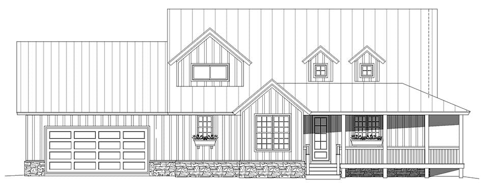 Country, Farmhouse, Traditional Plan with 2123 Sq. Ft., 3 Bedrooms, 4 Bathrooms, 2 Car Garage Picture 4