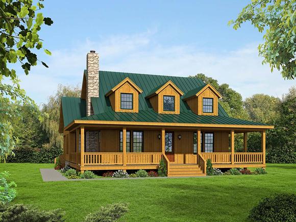 Country, Farmhouse, Traditional House Plan 40822 with 3 Beds, 4 Baths Elevation
