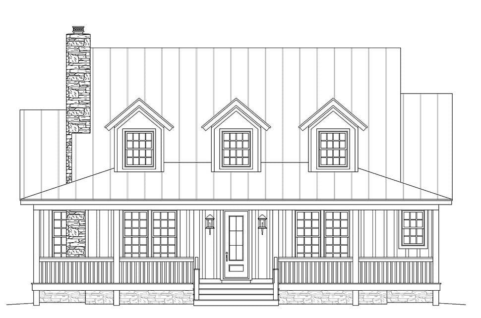 Country, Farmhouse, Traditional Plan with 2271 Sq. Ft., 3 Bedrooms, 4 Bathrooms Picture 4