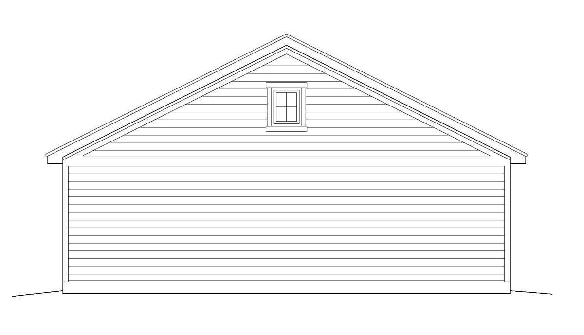 Cottage, Country, Ranch, Traditional Plan, 2 Car Garage Rear Elevation