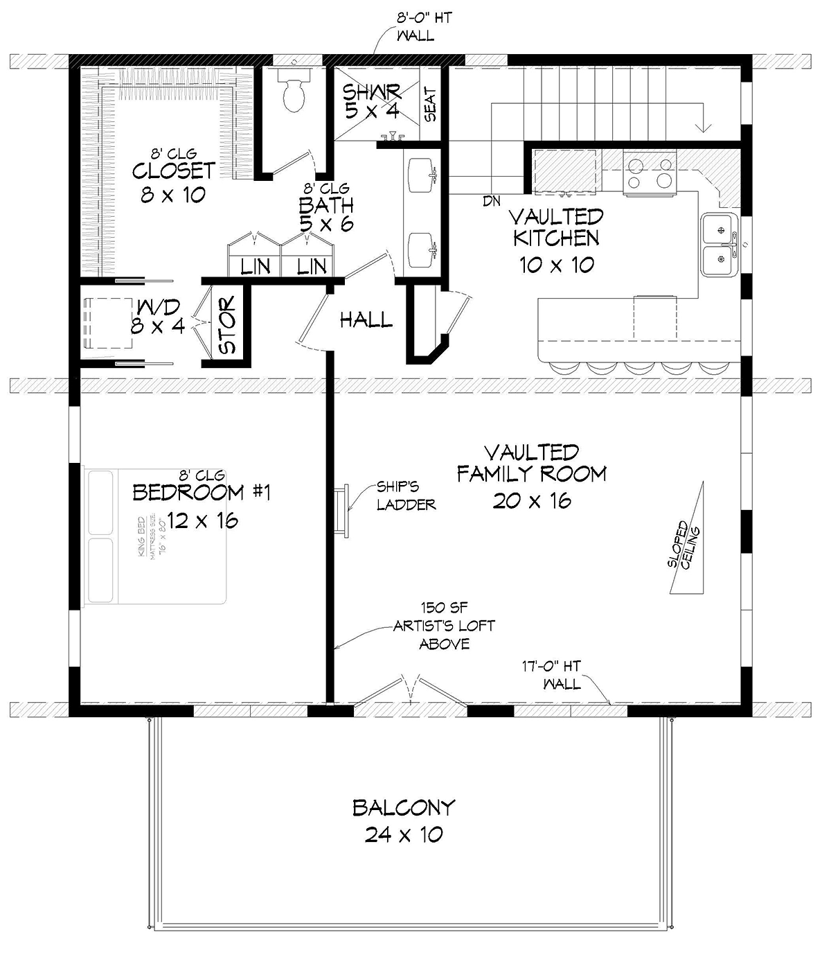 Contemporary, Modern 2 Car Garage Apartment Plan 40837 with 2 Beds, 2 Baths Level Two