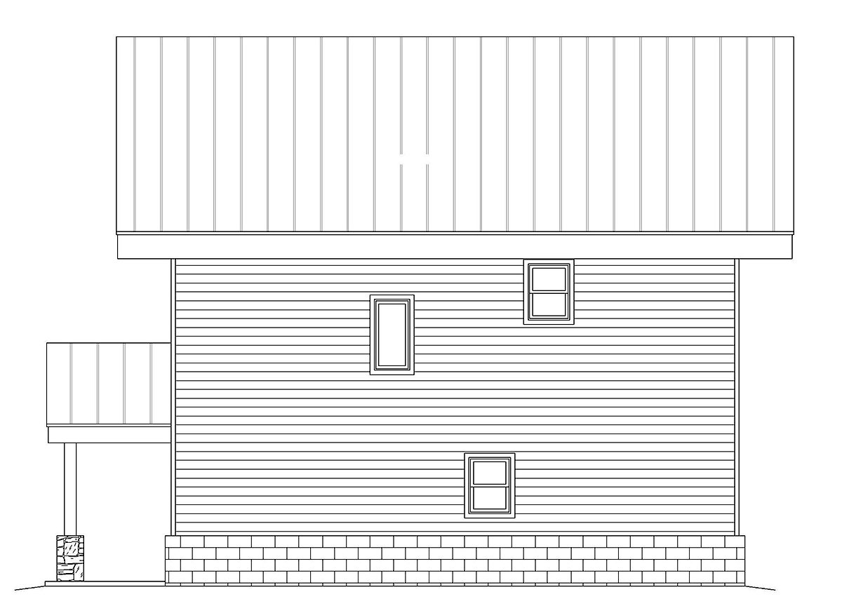 Contemporary, Modern Garage-Living Plan 40838 with 3 Beds, 2 Baths, 2 Car Garage Rear Elevation