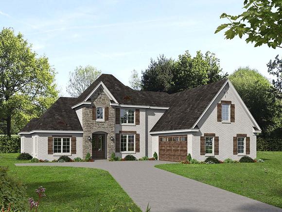 European, French Country House Plan 40840 with 5 Beds, 3 Baths, 2 Car Garage Elevation