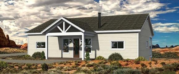 Bungalow, Cabin, Cottage House Plan 40848 with 2 Beds, 2 Baths Elevation