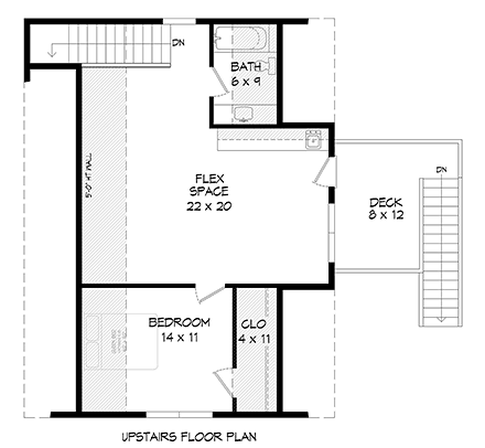 Country, Ranch House Plan 40852 with 1 Beds, 1 Baths, 2 Car Garage Second Level Plan