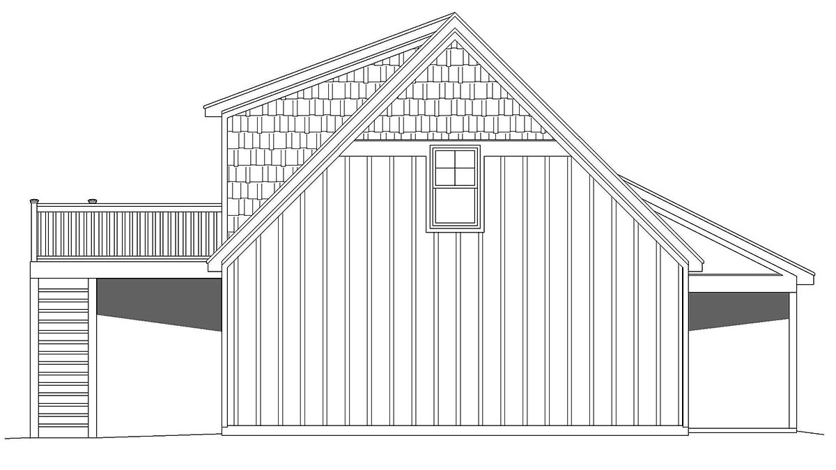 Country, Ranch Plan with 1132 Sq. Ft., 1 Bedrooms, 1 Bathrooms, 2 Car Garage Picture 2
