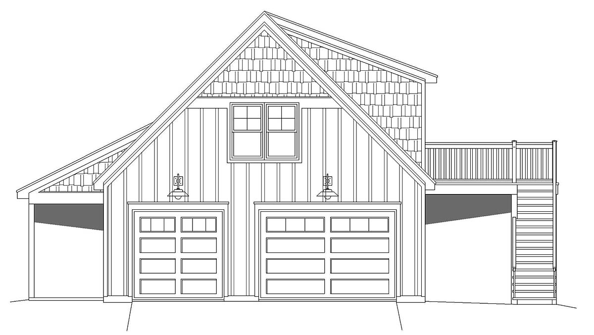 Country, Ranch Plan with 1132 Sq. Ft., 1 Bedrooms, 1 Bathrooms, 2 Car Garage Picture 3