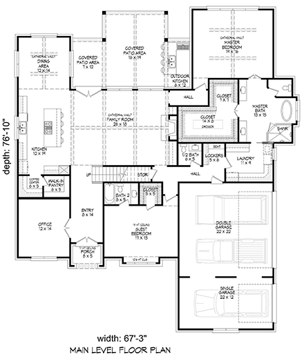 European, French Country, Traditional House Plan 40856 with 5 Beds, 5 Baths, 3 Car Garage First Level Plan
