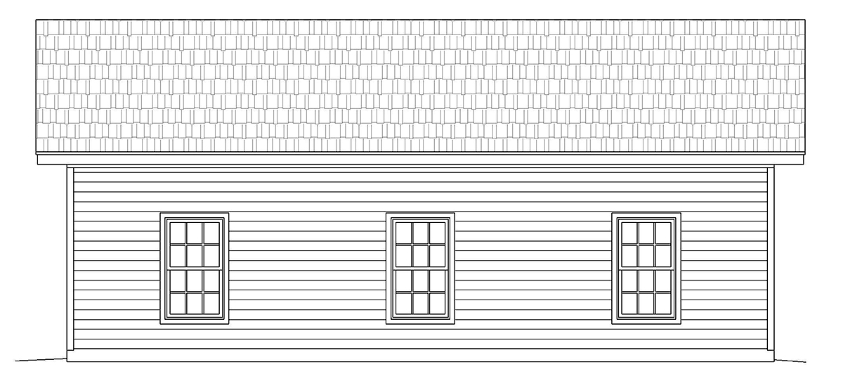 Country, Ranch, Traditional 3 Car Garage Plan 40858 Rear Elevation