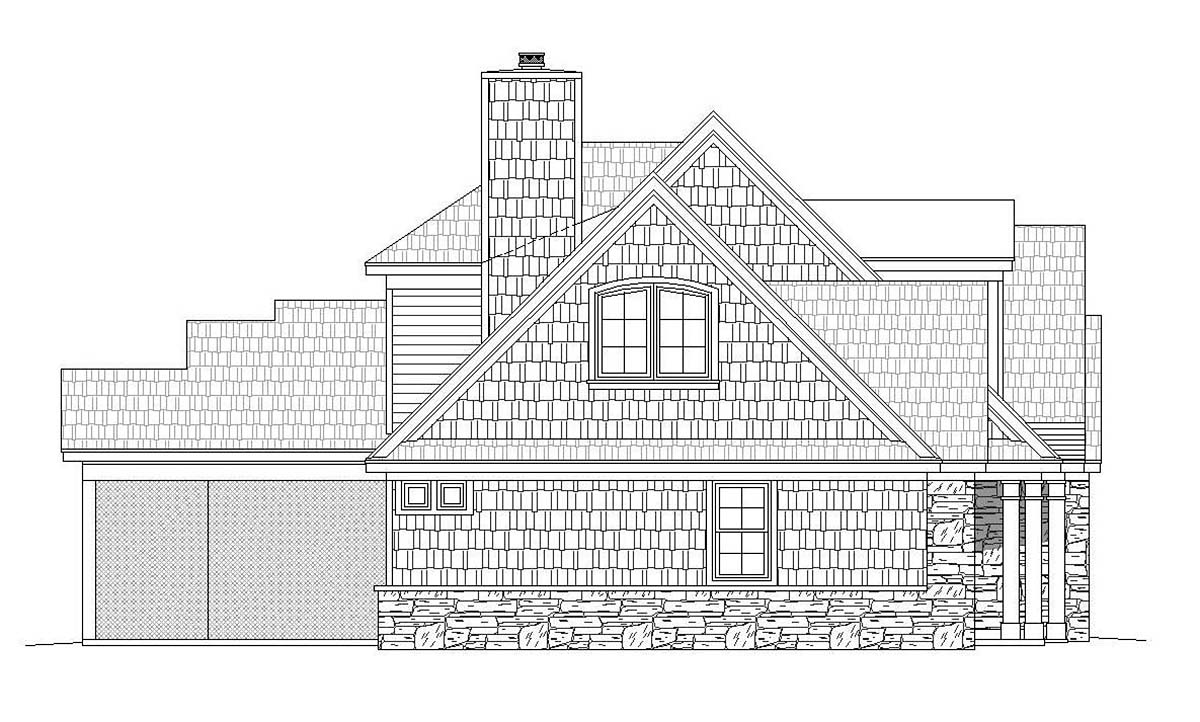 Country, Craftsman, Farmhouse, Traditional Plan with 2950 Sq. Ft., 4 Bedrooms, 3 Bathrooms, 3 Car Garage Picture 3