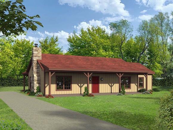 Country, Ranch, Traditional House Plan 40868 with 3 Beds, 2 Baths Elevation