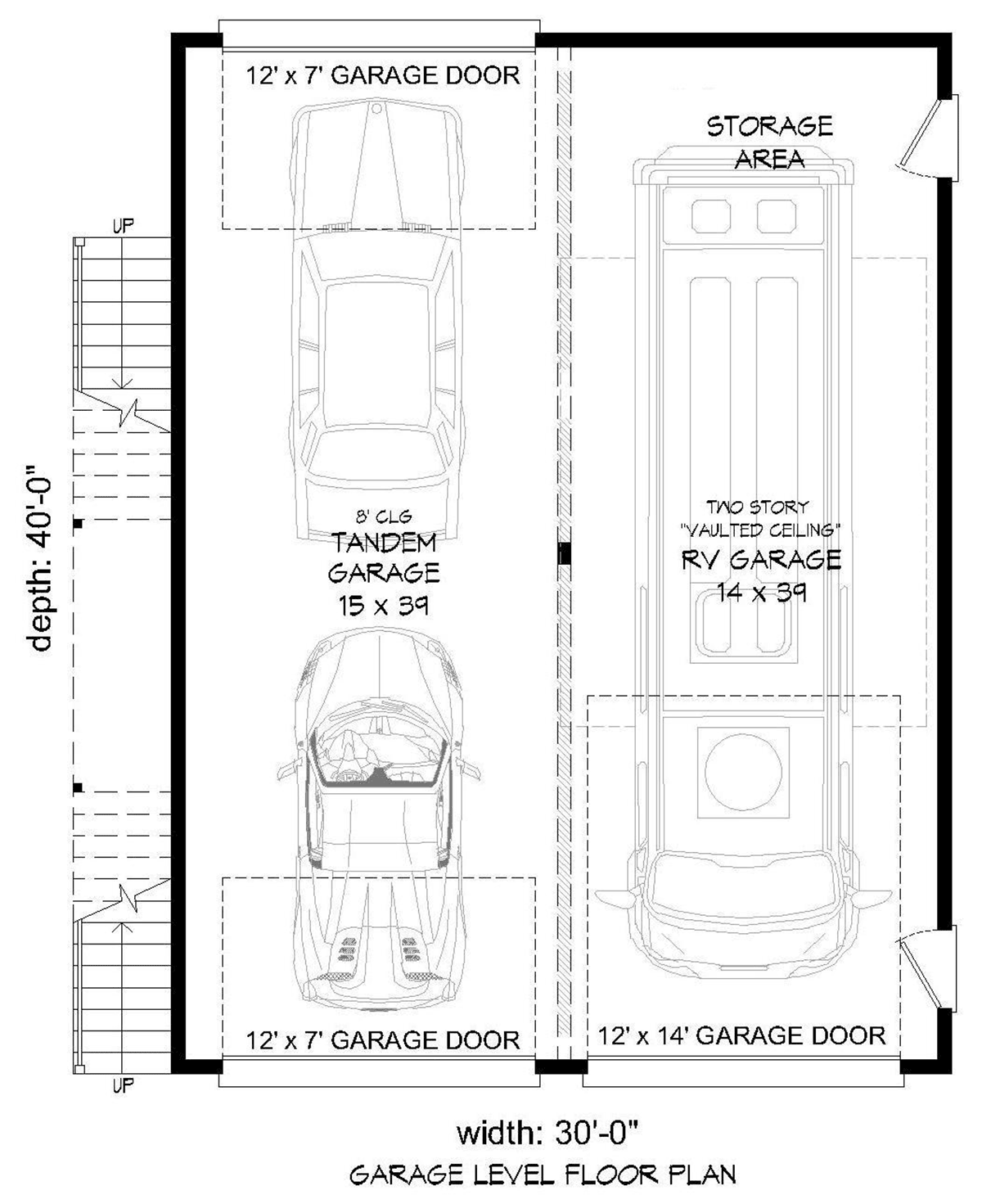 Contemporary, Modern Garage-Living Plan 40869, 2 Car Garage Level One