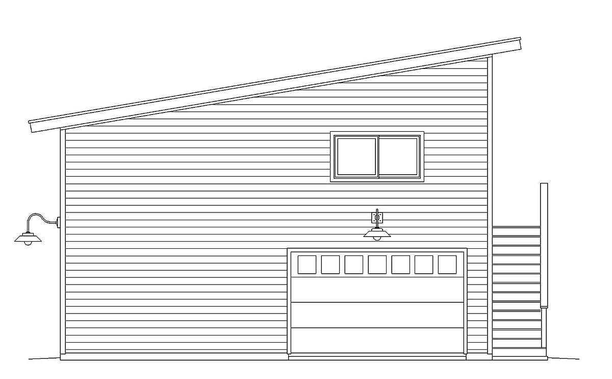 Contemporary, Modern Garage-Living Plan 40869, 2 Car Garage Rear Elevation