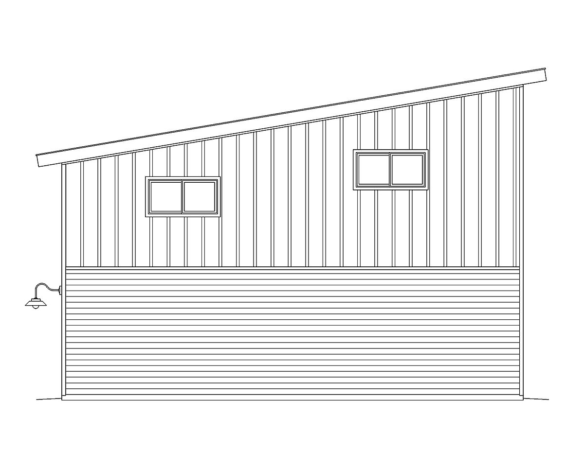 Contemporary, Modern 2 Car Garage Plan 40874 Rear Elevation