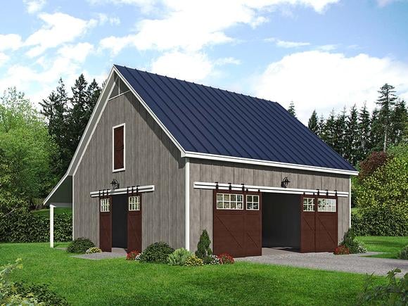 Country, Farmhouse, Traditional 2 Car Garage Plan 40888 Elevation