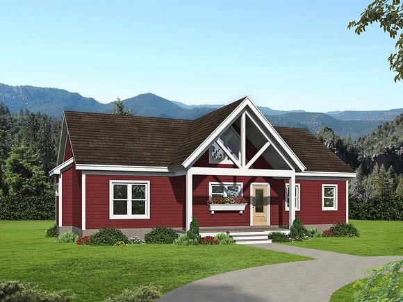 Ranch, Traditional House Plan 40891 with 3 Beds, 2 Baths Elevation