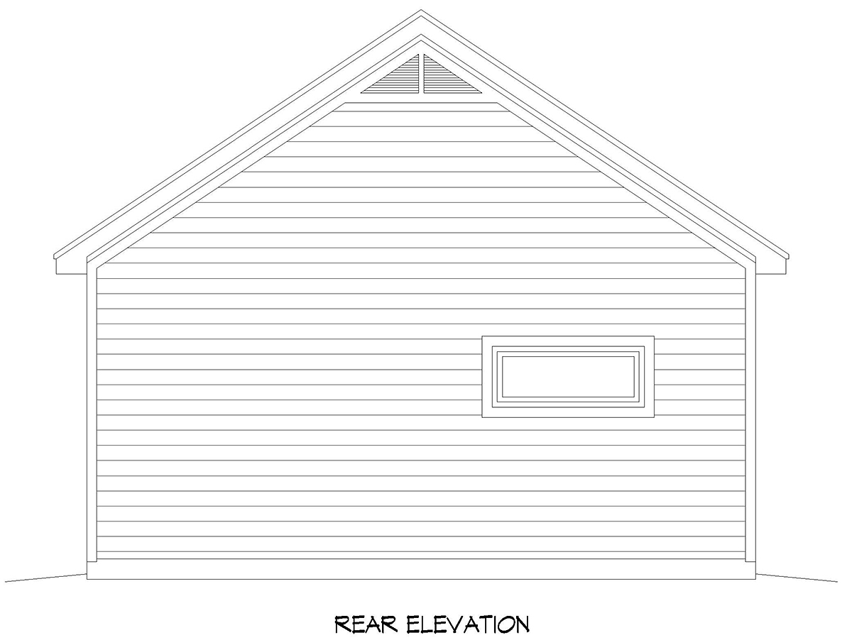 Country, Ranch, Traditional 3 Car Garage Plan 40895 Rear Elevation