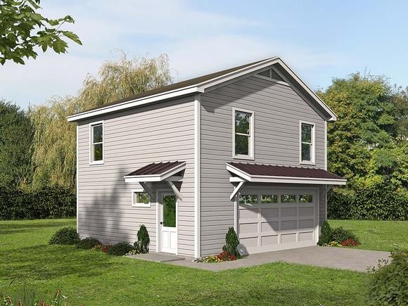 Country, Traditional 2 Car Garage Apartment Plan 40899 with 2 Beds, 1 Baths Elevation